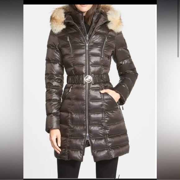 DAWN LEVY ALICIA FUR HOODED COAT SIZE sm - Picture 1 of 5